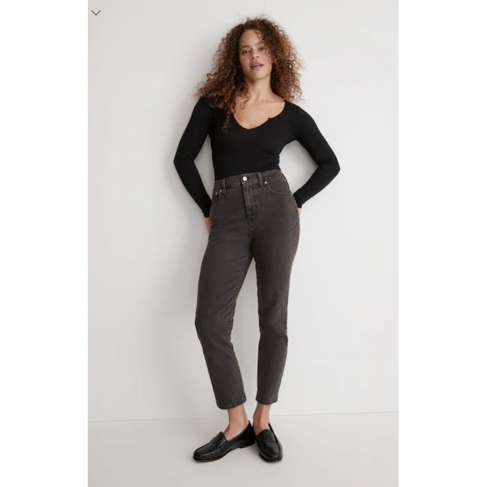 Madewell The Perfect Vintage Jean 90s Mom Jeans High Rise Lunar Wash Black 27